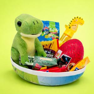 *SLUTSÅLD* Påskägg Dino med gosedjur, skoj och godis